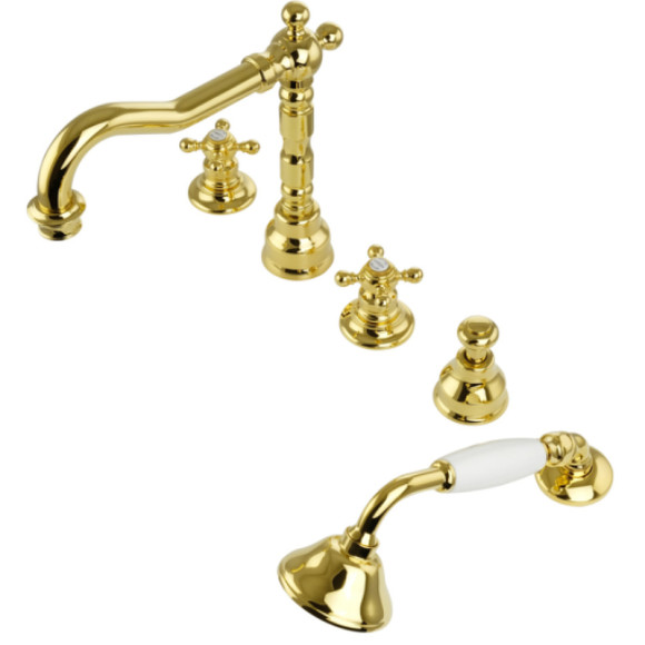 Смеситель на борт ванны Migliore Arcadia 18395 Золото Смеситель на борт ванны Migliore Arcadia 18395 Золото