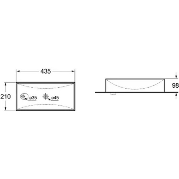 Раковина SantiLine 43 R SL-2009RMB Черная матовая Раковина SantiLine 43 R SL-2009RMB Черная матовая