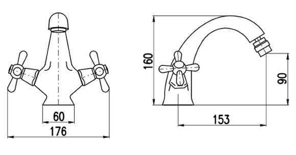 Смеситель для биде Rav Slezak Morava retro MK543.5SM Бронза Смеситель для биде Rav Slezak Morava retro MK543.5SM Бронза