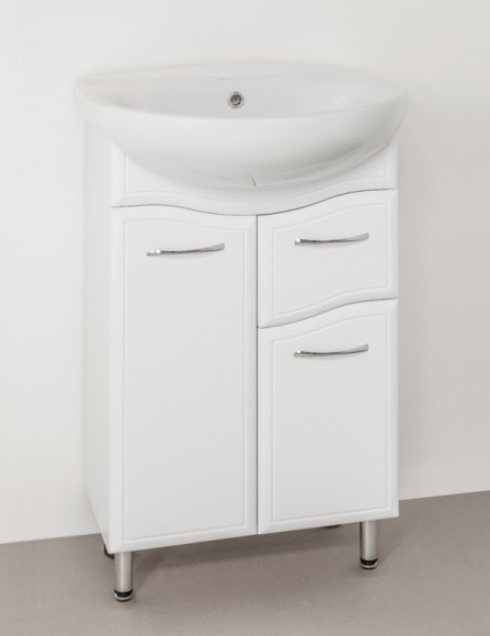 Тумба под раковину Style Line Эко Волна 11 Антик 55 Белый глянец