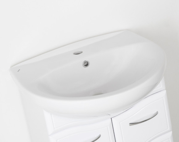 Тумба под раковину Style Line Эко Волна 11 Антик 55 Белый глянец