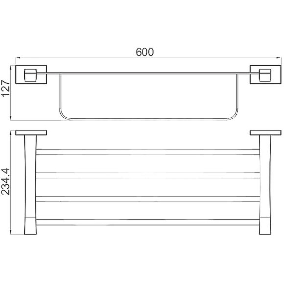 Полка для полотенец Gappo G0724-6 Черная матовая Полка для полотенец Gappo G0724-6 Черная матовая