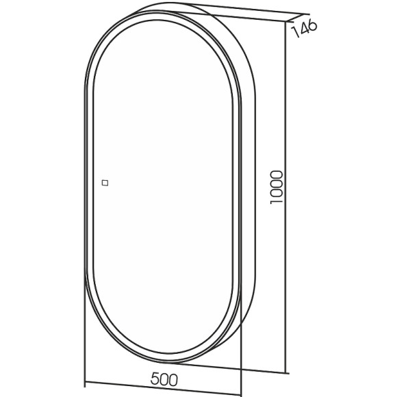 Зеркальный шкаф Abber Kontur 50 AG6339S с подсветкой Белый Зеркальный шкаф Abber Kontur 50 AG6339S с подсветкой Белый