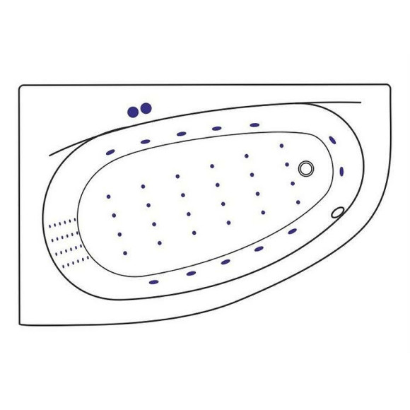 Акриловая ванна Excellent Kameleon 170x110 L WAEX.KML17.NANO.CR с гидромассажем