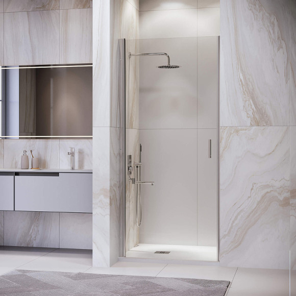 Душевая дверь RGW Leipzig LE-003 90 351200309-11 профиль Хром стекло прозрачное