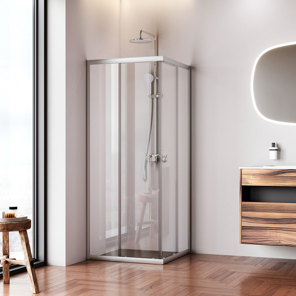 Душевой уголок AM.PM Sunny 80х80 W87G-403-8080-MT профиль Хром матовый стекло прозрачное Душевой уголок AM.PM Sunny 80х80 W87G-403-8080-MT профиль Хром матовый стекло прозрачное