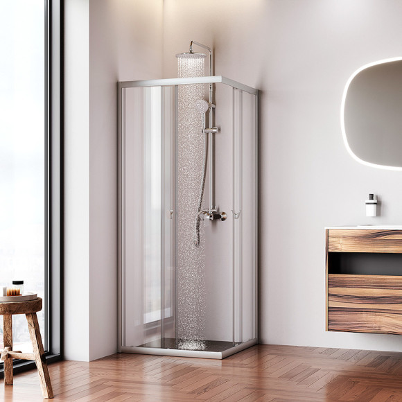 Душевой уголок AM.PM Sunny 80х80 W87G-403-8080-MT профиль Хром матовый стекло прозрачное Душевой уголок AM.PM Sunny 80х80 W87G-403-8080-MT профиль Хром матовый стекло прозрачное