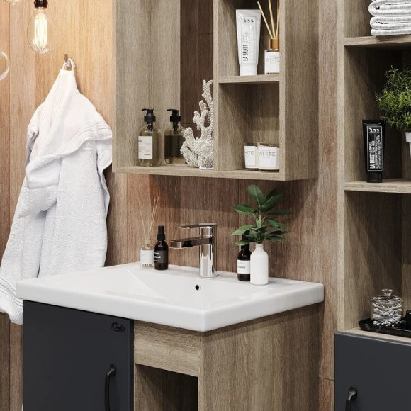 Тумба под раковину Onika Тимбер 60.01 106116 Серый матовый Дуб сонома