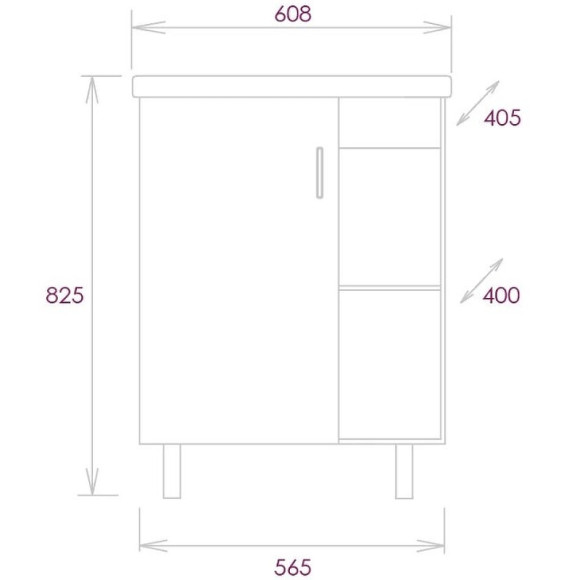 Тумба под раковину Onika Тимбер 60.01 106116 Серый матовый Дуб сонома