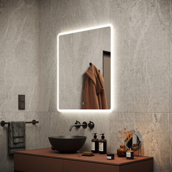 Зеркало Sancos Arcadia 70 AR700 с подсветкой с сенсорным выключателем Зеркало Sancos Arcadia 70 AR700 с подсветкой с сенсорным выключателем