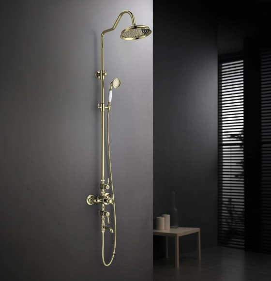 Душевая система Aquatek Классик AQ2543PG с термостатом Полированное золото Душевая система Aquatek Классик AQ2543PG с термостатом Полированное золото