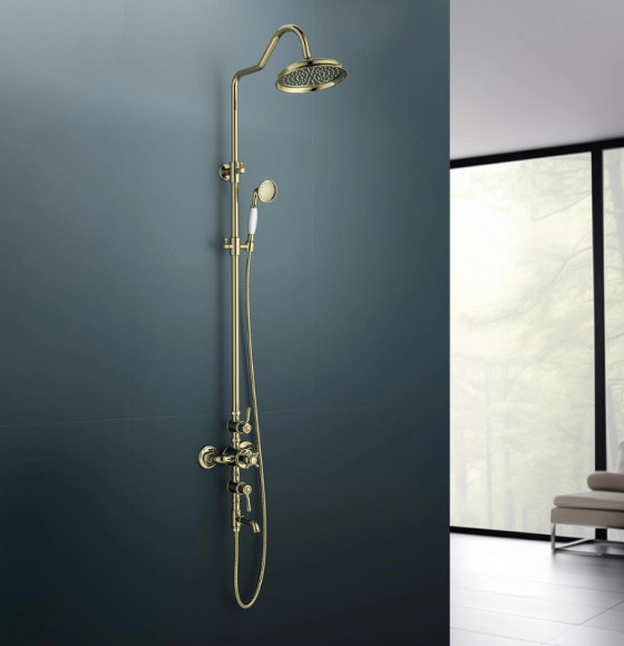 Душевая система Aquatek Классик AQ2543PG с термостатом Полированное золото Душевая система Aquatek Классик AQ2543PG с термостатом Полированное золото