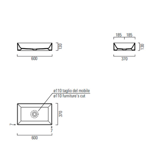 Раковина-чаша GSI Kube X 60 945304 Agave opaco