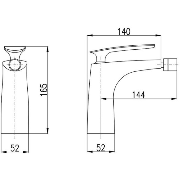 Смеситель для биде Rav Slezak Tigris TG144.5CMATC Черный матовый Хром