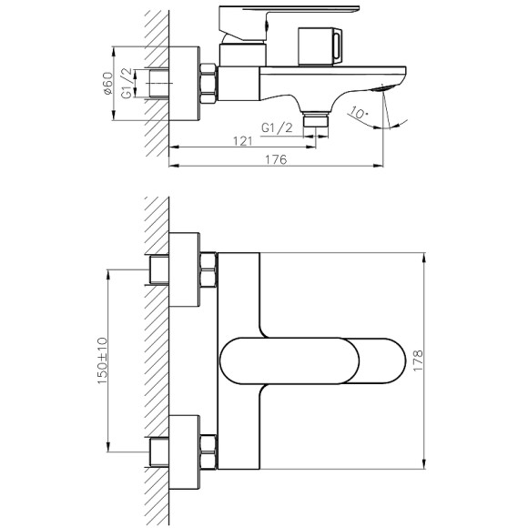 Смеситель для ванны Haiba HB60590 Хром Смеситель для ванны Haiba HB60590 Хром