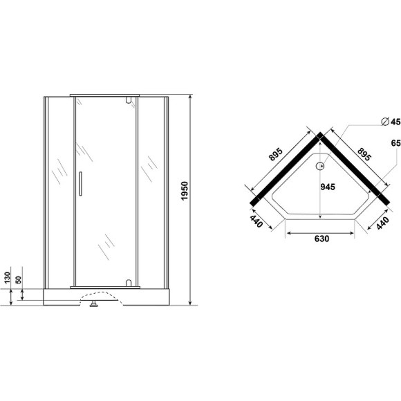 Душевой уголок Niagara Eco 90х90 NG-009-14D профиль Хром стекло прозрачное Душевой уголок Niagara Eco 90х90 NG-009-14D профиль Хром стекло прозрачное