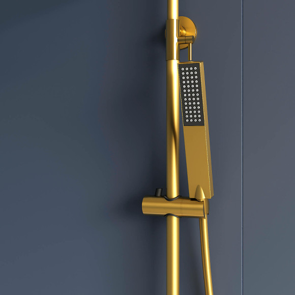 Душевая система RGW Shower Panels SP-34G 51140134-06 с термостатом Золото браш