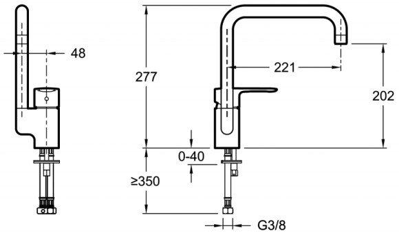 Смеситель для кухни Jacob Delafon July E5243-CP Хром