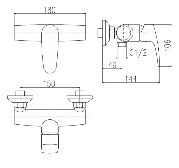 Смеситель для душа Rav Slezak Amur AM781.5 Хром