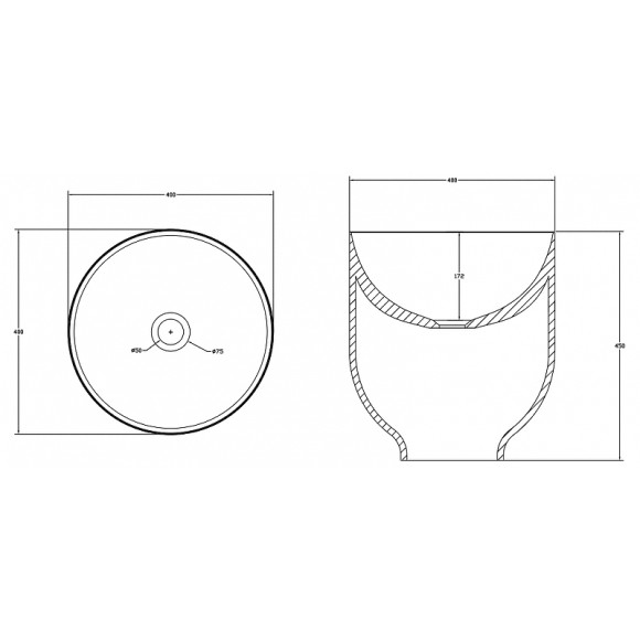 Раковина-чаша Abber Stein 40 AS2618 Белая матовая Раковина-чаша Abber Stein 40 AS2618 Белая матовая