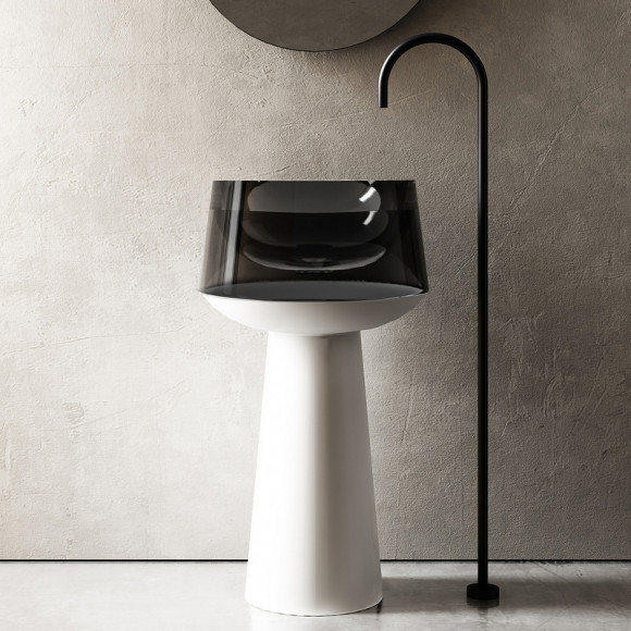 Раковина Abber Kristall 50 AT2706White-Onyx Белая Черная Раковина Abber Kristall 50 AT2706White-Onyx Белая Черная