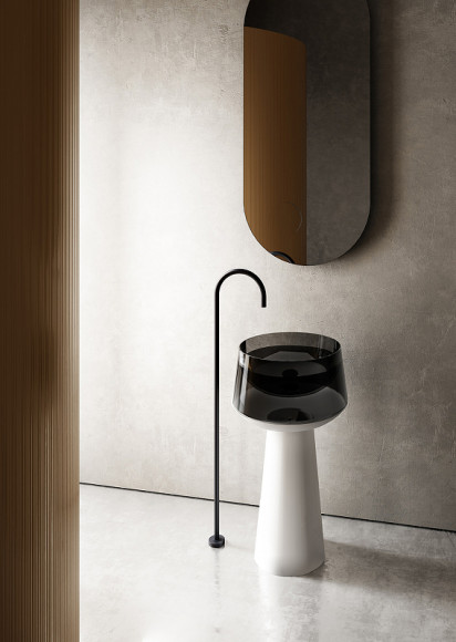 Раковина Abber Kristall 50 AT2706White-Onyx Белая Черная Раковина Abber Kristall 50 AT2706White-Onyx Белая Черная