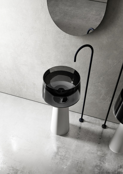 Раковина Abber Kristall 50 AT2706White-Onyx Белая Черная Раковина Abber Kristall 50 AT2706White-Onyx Белая Черная