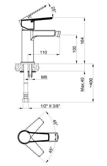 Смеситель для биде Azario Enzo AZ-15716601 Хром