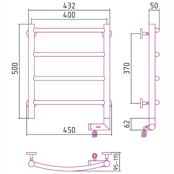 Электрический полотенцесушитель Сунержа Галант 2.0 500x400 R 30-5201-5040 Белый матовый Электрический полотенцесушитель Сунержа Галант 2.0 500x400 R 30-5201-5040 Белый матовый