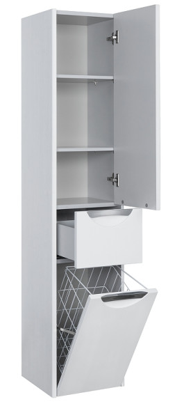 Шкаф пенал Aquaton Сильва 32 R 1A215603SIW7R подвесной с бельевой корзиной Дуб полярный Шкаф пенал Aquaton Сильва 32 R 1A215603SIW7R подвесной с бельевой корзиной Дуб полярный