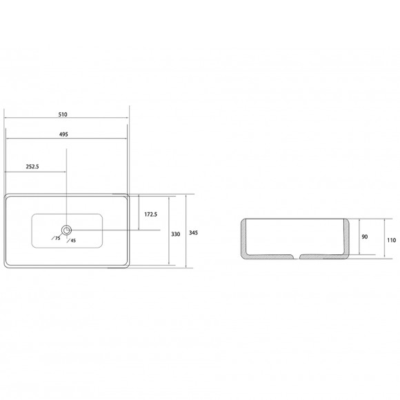 Раковина-чаша Abber Rechteck 51 AC2207 Белая Раковина-чаша Abber Rechteck 51 AC2207 Белая