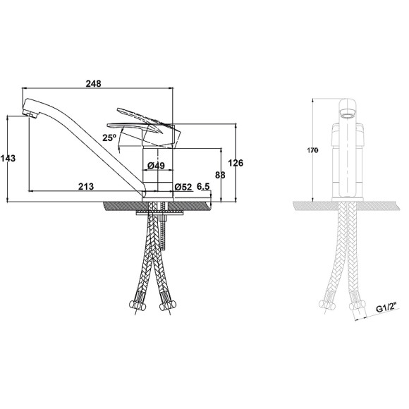 Смеситель для кухни Kaiser Planet 14033 Хром