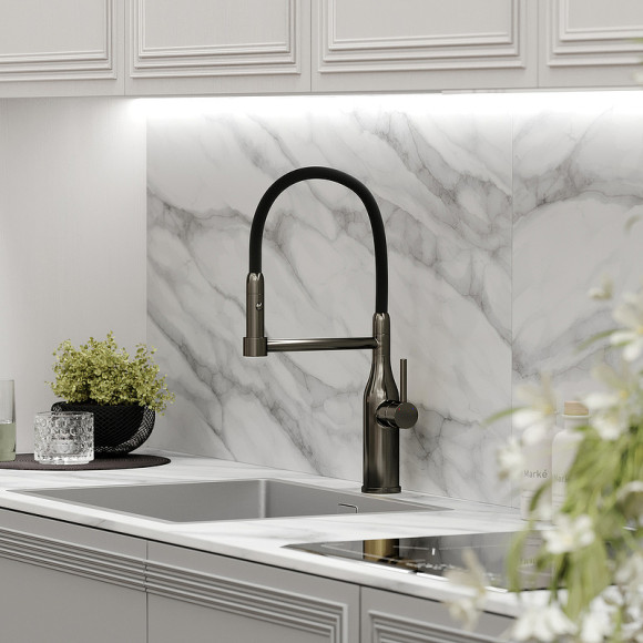 Смеситель для кухни Sancos Pride SC4011GG Вороненая сталь Черный