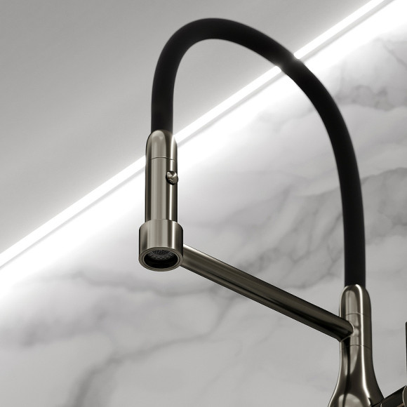 Смеситель для кухни Sancos Pride SC4011GG Вороненая сталь Черный