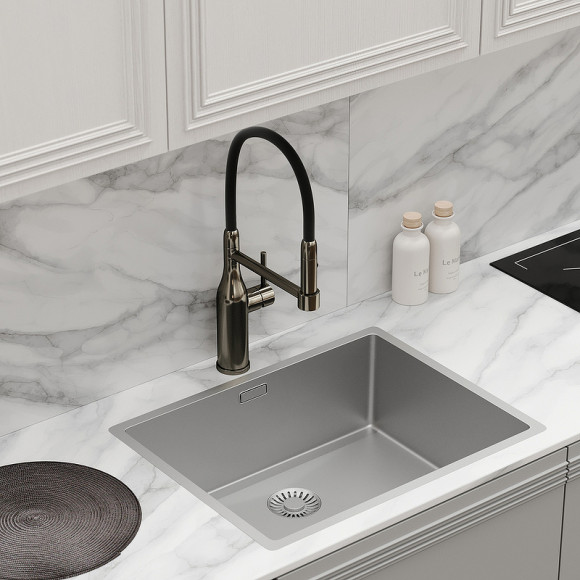 Смеситель для кухни Sancos Pride SC4011GG Вороненая сталь Черный