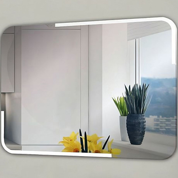 Зеркало Relisan Emma 800х600 Гл000024362 с подсветкой с сенсорным выключателем, увеличением и часами Зеркало Relisan Emma 800х600 Гл000024362 с подсветкой с сенсорным выключателем, увеличением и часами