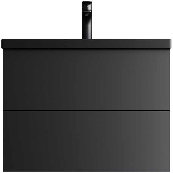 Комплект мебели для ванной AM.PM Gem 75 BK90GN подвесной Черный матовый со смесителем для раковины и аксессуарами