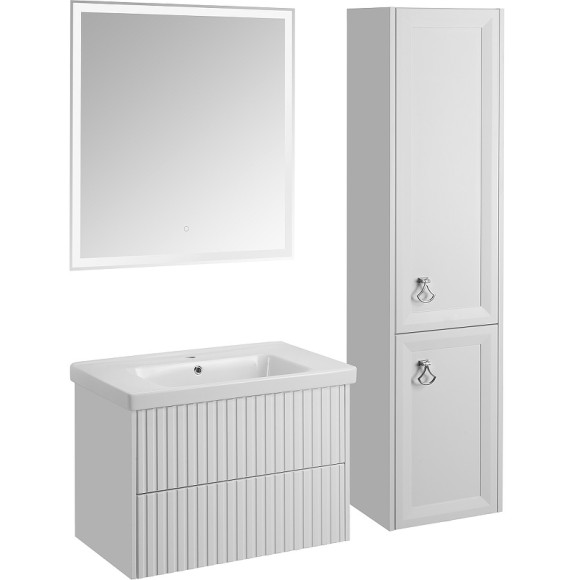 Шкаф пенал ASB-Woodline Риола 40 12420 подвесной Белый Шкаф пенал ASB-Woodline Риола 40 12420 подвесной Белый