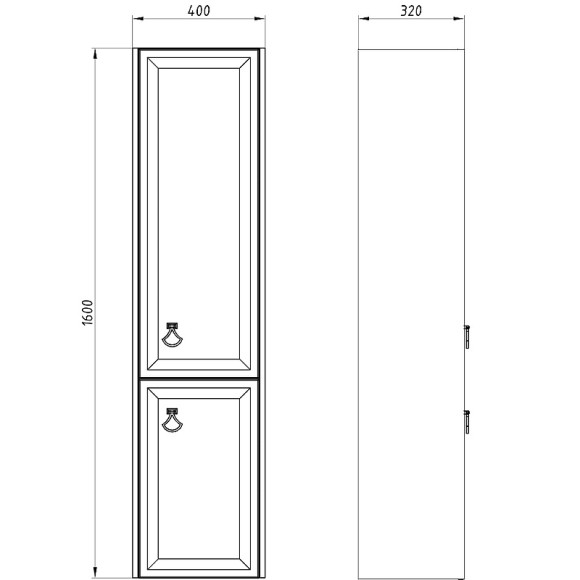 Шкаф пенал ASB-Woodline Риола 40 12420 подвесной Белый Шкаф пенал ASB-Woodline Риола 40 12420 подвесной Белый