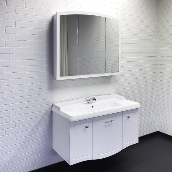 Зеркальный шкаф Comforty Палини 100 00004147994 Белый глянец