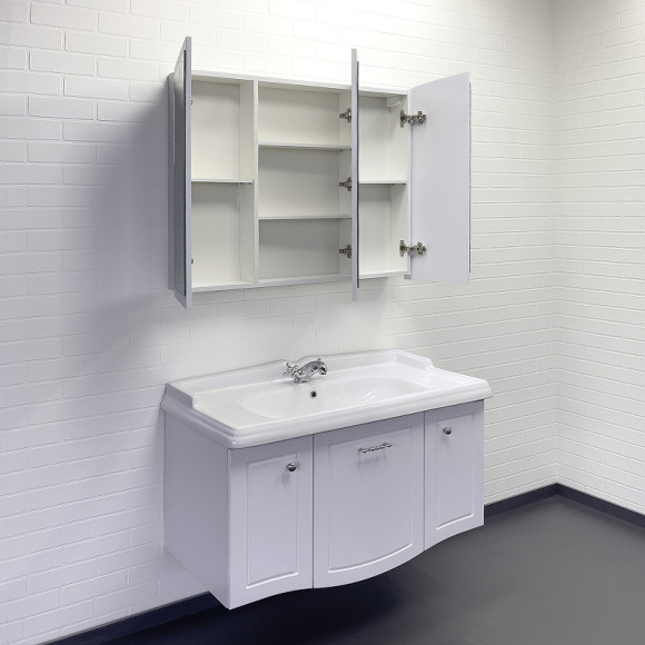 Зеркальный шкаф Comforty Палини 100 00004147994 Белый глянец