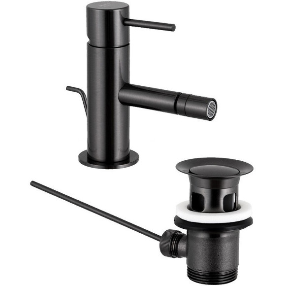 Смеситель для биде Remer X-Style X20CFP Черный хром брашированный Смеситель для биде Remer X-Style X20CFP Черный хром брашированный