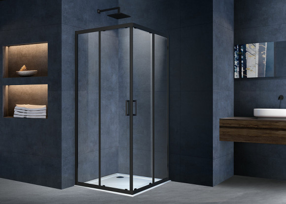 Душевой уголок Vincea Alpha 100x100 VSS-3AL100CLB профиль Черный стекло прозрачное