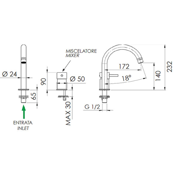 Смеситель для раковины Remer X-Style X57 Хром Смеситель для раковины Remer X-Style X57 Хром