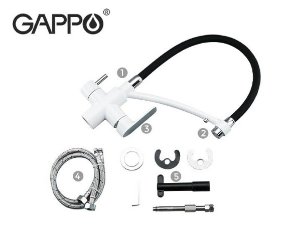 Смеситель для кухни Gappo G48 G4348 Белый Черный