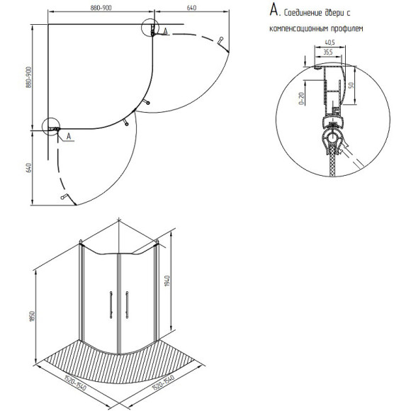 Душевой уголок Migliore Diadema 90x90 22711 профиль Золото стекло прозрачное Душевой уголок Migliore Diadema 90x90 22711 профиль Золото стекло прозрачное