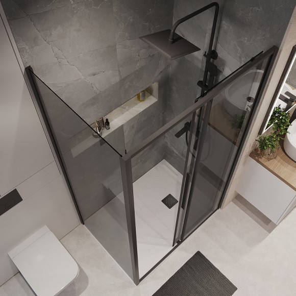 Душевой уголок Niagara Nova 130х80 NG-85-13TB-TB80-34 профиль Черный матовый стекло тонированное Душевой уголок Niagara Nova 130х80 NG-85-13TB-TB80-34 профиль Черный матовый стекло тонированное