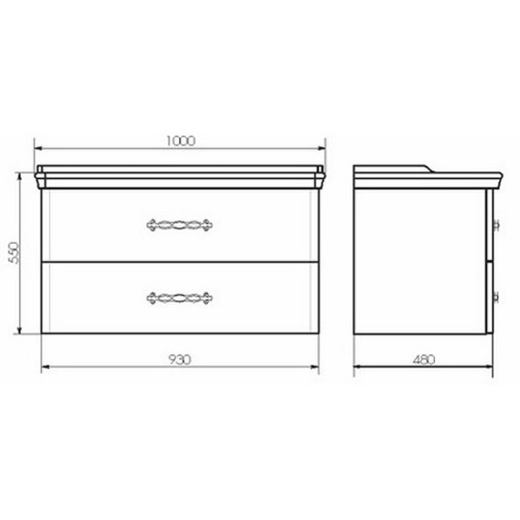 Тумба с раковиной Comforty Неаполь 100 00004139025 подвесная Белая