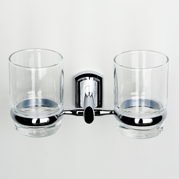 Стакан для зубных щеток WasserKRAFT Oder K-3028D двойной Хром Стакан для зубных щеток WasserKRAFT Oder K-3028D двойной Хром