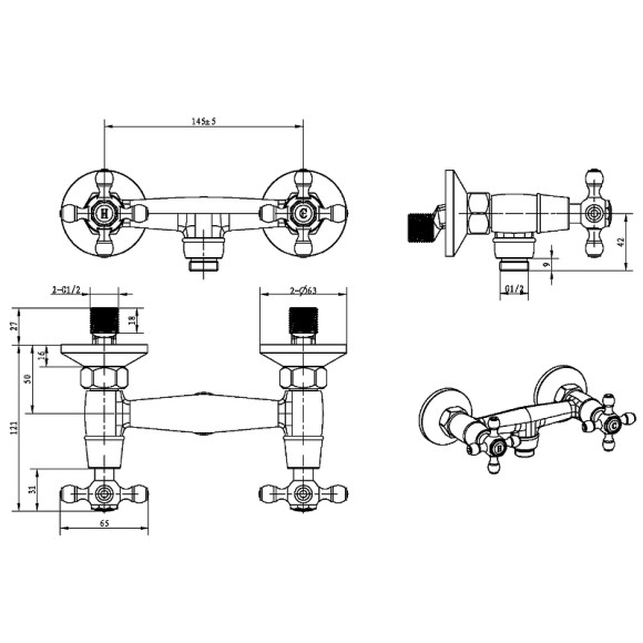 Смеситель для душа Boheme Satine 314-ST Бронза